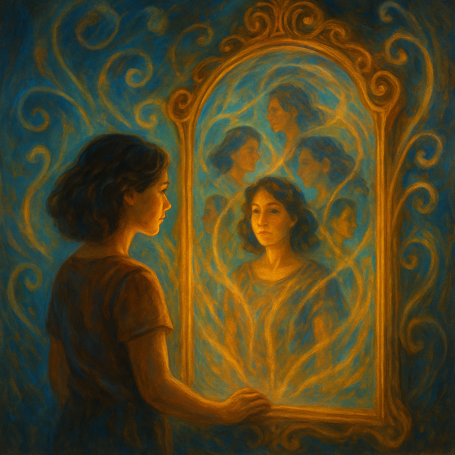 A woman with a thoughtful expression